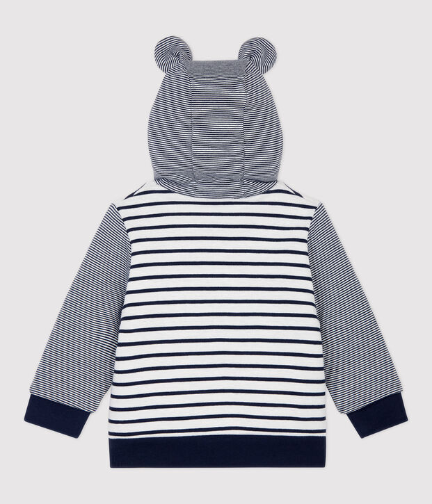 Baby-Teddyjacke aus Sherpa. weiss/blau