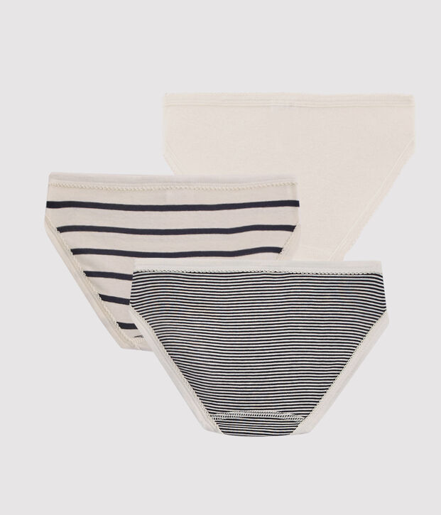 Set mit 3 gestreiften Unterhosen f&uuml;r M&auml;dchen vielfarbig