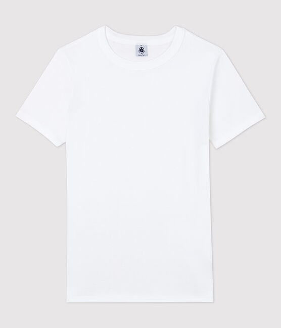 Damen-T-Shirt aus Baumwolle mit Rundhalsausschnitt weiss ECUME