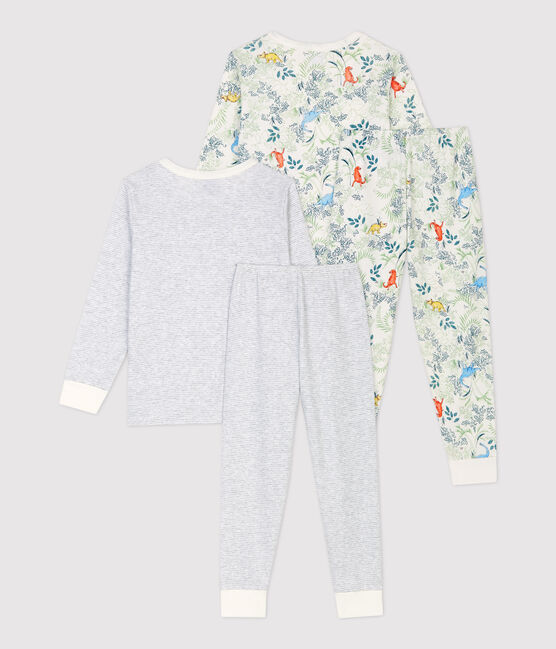 2er-Set Kinderpyjamas aus Baumwolle mit Ringelstreifen und Dinosaurier-Print für Jungen variante 1