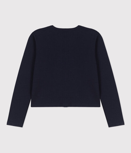 Damen-Cardigan aus dicker Baumwolle mit Druckknöpfen blau SMOKING