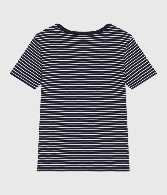 Damen-T-Shirt L'Iconique aus Baumwolle mit Streifen blau SMOKING/weiss MARSHMALLOW