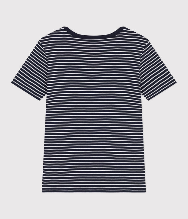 Damen-T-Shirt L'Iconique aus Baumwolle mit Streifen blau/weiss