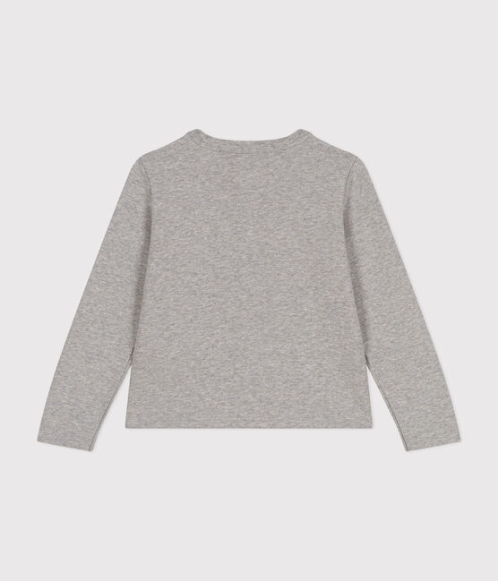 Kinder-Cardigan aus Molton für Mädchen grau CHATON CHINE