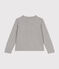 Kinder-Cardigan aus Molton für Mädchen grau CHATON CHINE