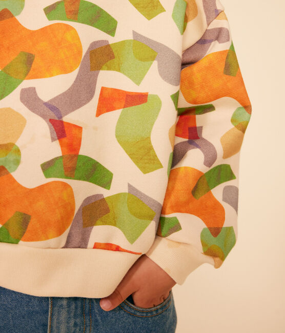 Kinder-Sweatshirt aus Molton mit Printmotiv weiss AVALANCHE/ MULTICO