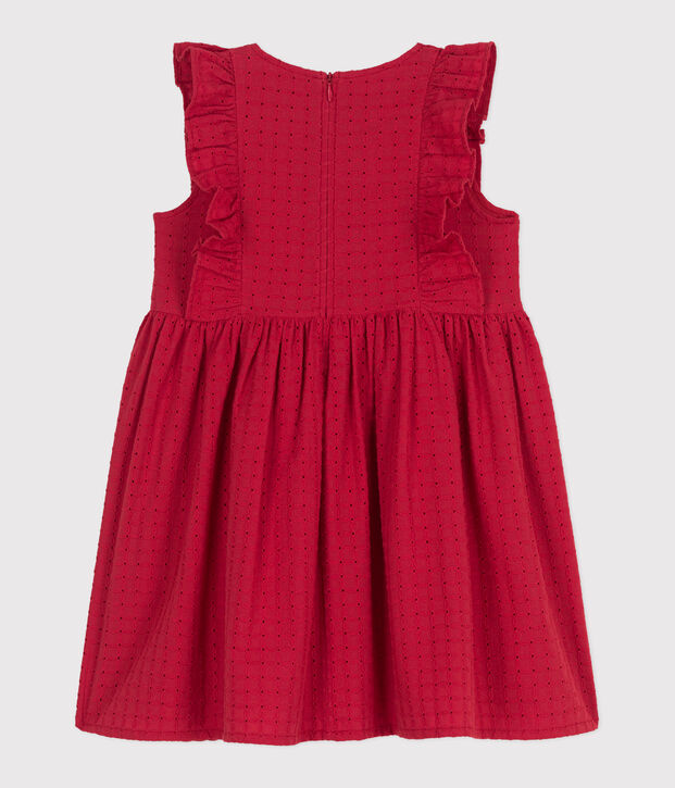 &Auml;rmelloses Kinder-Kleid aus Baumwolle rot