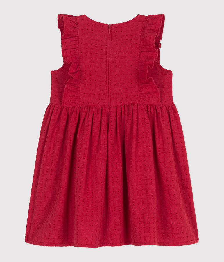 &Auml;rmelloses Kinder-Kleid aus Baumwolle rot