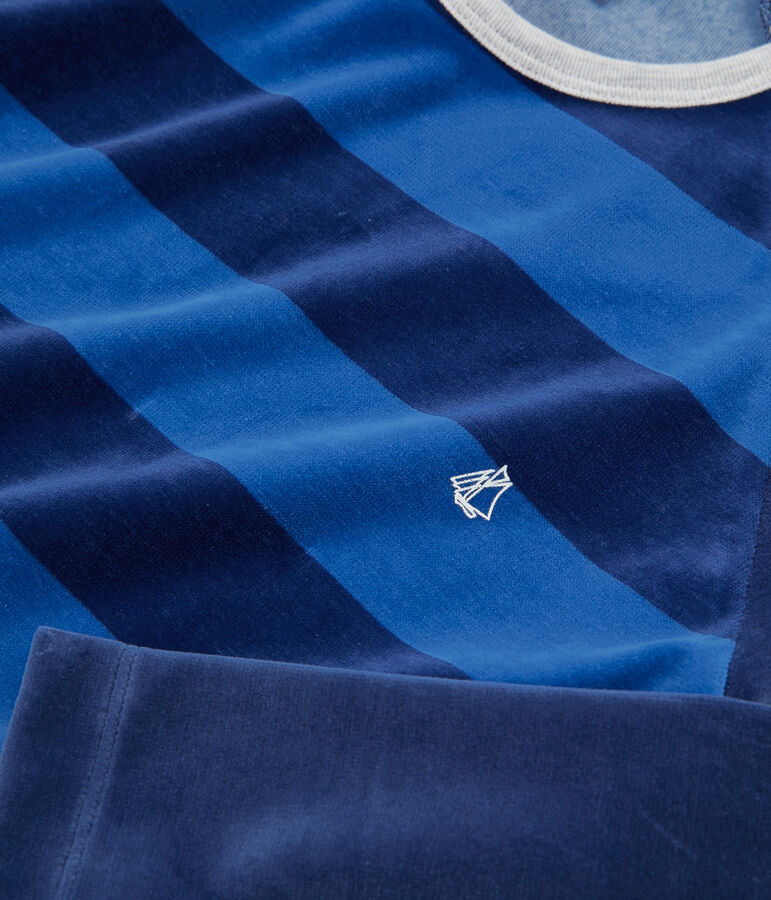 Kinderpyjama aus Nicki f&uuml;r Jungen blau/blau