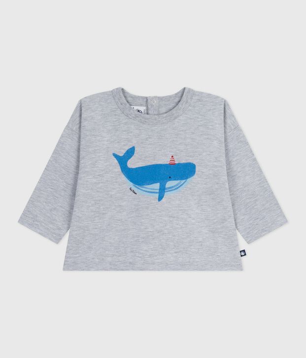 Lang&auml;rmeliges Baby-T-Shirt aus Baumwolle mit Walmotiv FUMEE CHINE