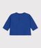 Lang&auml;rmeliges Baby T-Shirt aus einfarbiger Baumwolle mit Motiv blau