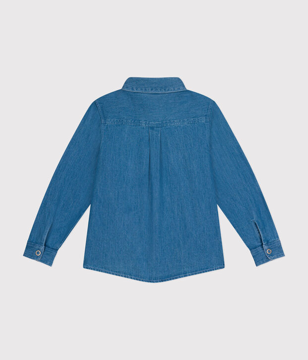 Kinderhemd aus leichtem Denim f&uuml;r Jungen blau
