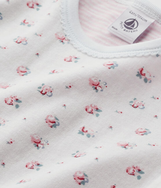 Pyjama fille imprimé petites fleurs blau BOCAL/weiss MULTICO