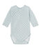 Langärmeliger Baby-Jungen-Body aus Wolle/Baumwolle für Neugeborene blau FRAICHEUR/grau TEMPETE