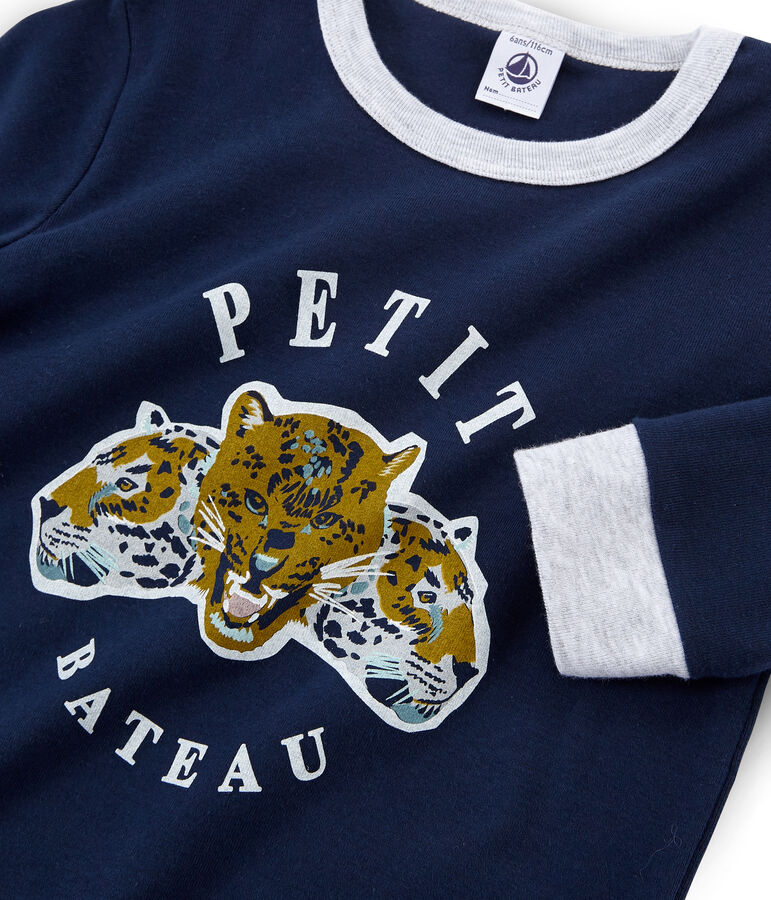 Rippstrick-Pyjama f&uuml;r kleine Jungen blau