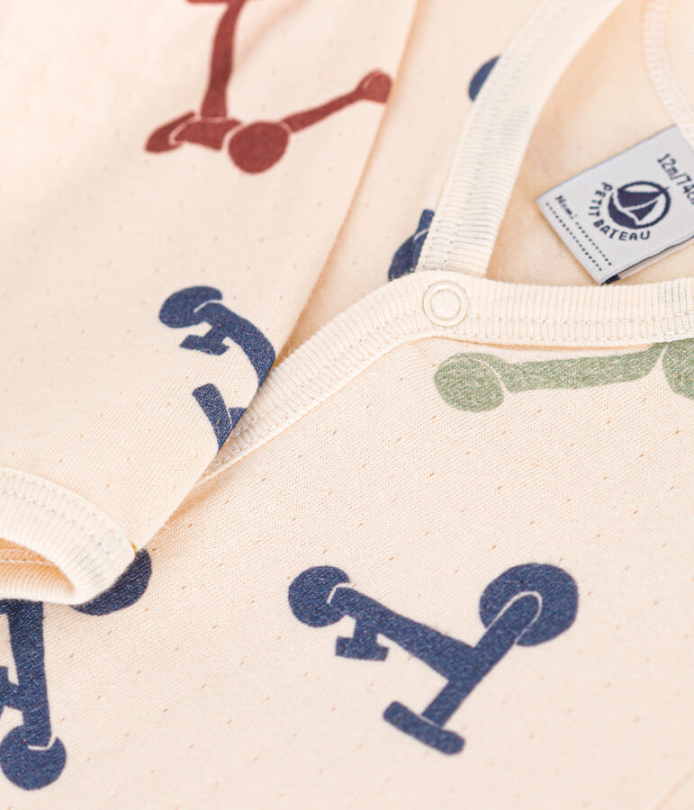 Babypyjama aus Baumwolle mit Printmotiv naturfarben/vielfarbig