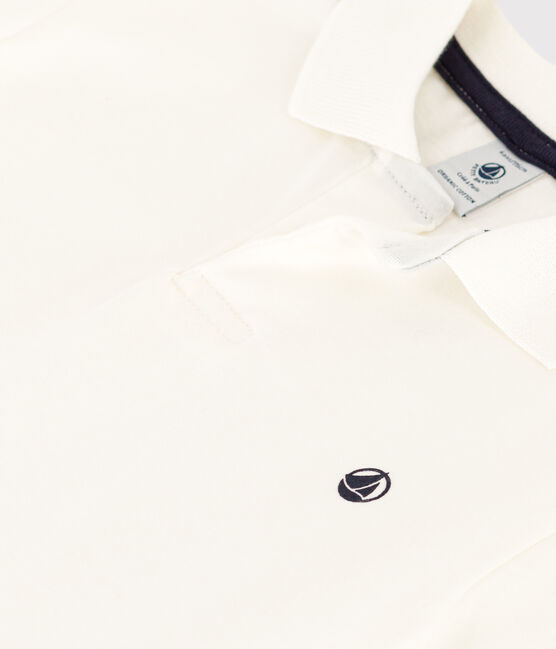 Kurzärmeliges Kinder-Poloshirt aus Baumwolle für Jungen weiss MARSHMALLOW