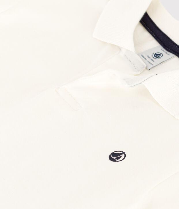 Kurz&auml;rmeliges Kinder-Poloshirt aus Baumwolle f&uuml;r Jungen weiss
