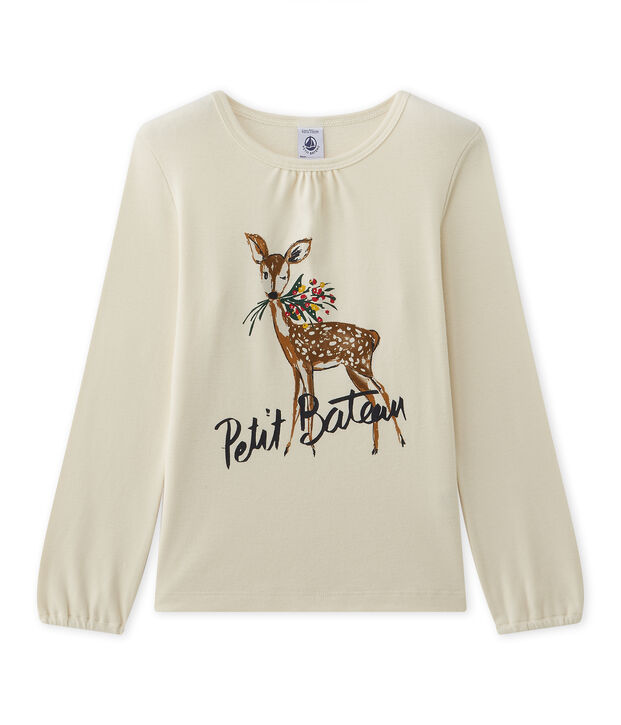 M&auml;dchen-Langarmshirt mit Motiv weiss/rot