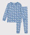 Kinderpyjama aus Baumwolle mit Walmuster blau BEACH/ MARSHMALLOW