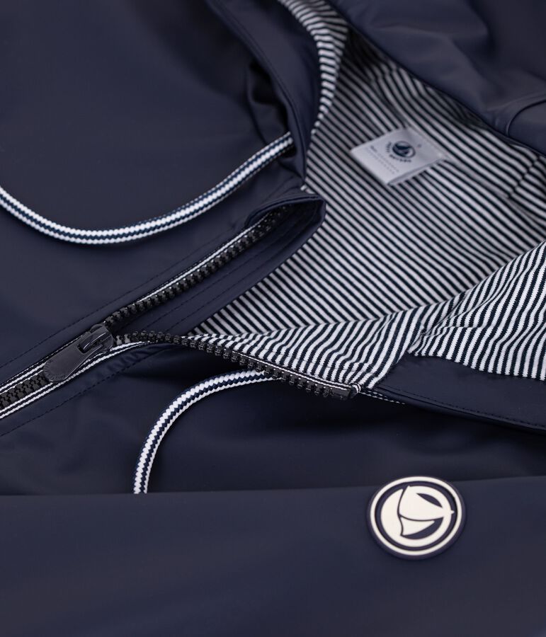 Kurze Damen-Regenjacke blau