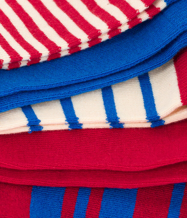 5er-Set gestreifte Kindersocken aus Baumwolljersey vielfarbig