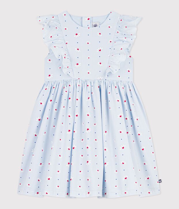 &Auml;rmelloses Kinder-Kleid aus Baumwolle blau/vielfarbig