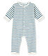 Langer Unisex-Overall aus angerautem, extra warmem Bouclé-Frottier mit Streifenmuster