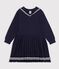 Lang&auml;rmeliges Kinder-Kleid aus einfarbiger Baumwolle SMOKING