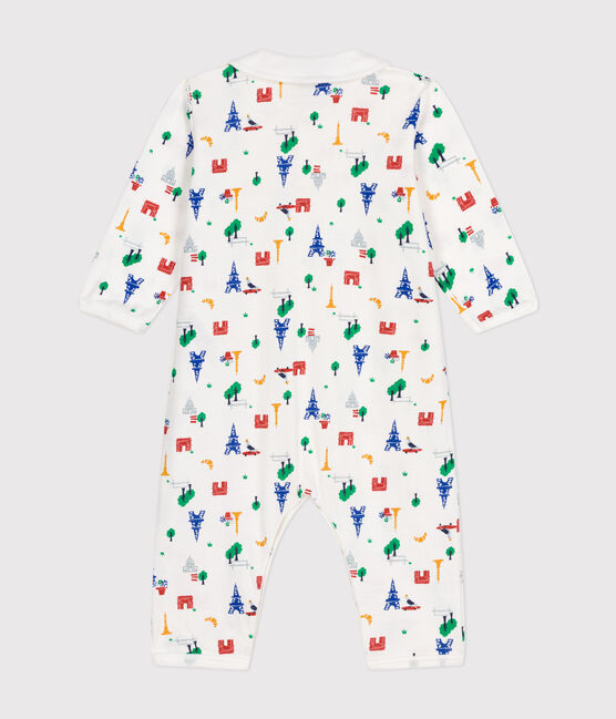 Baby-Pyjama ohne Füße aus Baumwolle mit Printmotiv Paris weiss MARSHMALLOW/weiss MULTICO