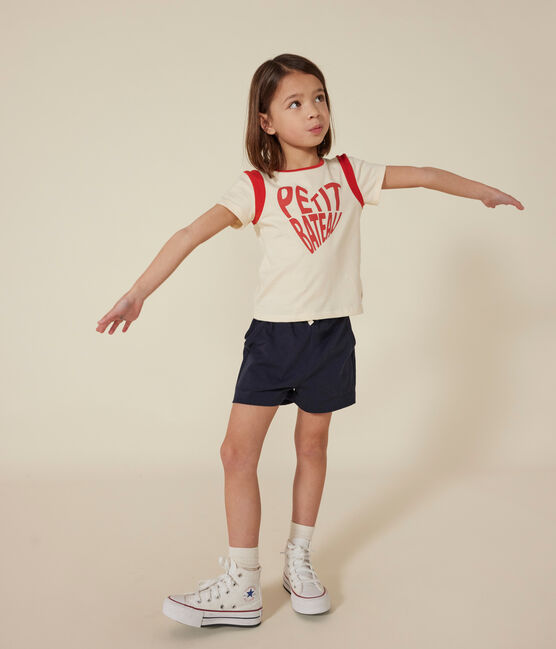 Kinder-Short aus Baumwolle für Mädchen blau SMOKING