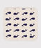 Baby-Waschlappen aus Baumwolle und Frottee mit Walmotiv beige MONTELIMAR/blau MEDIEVAL