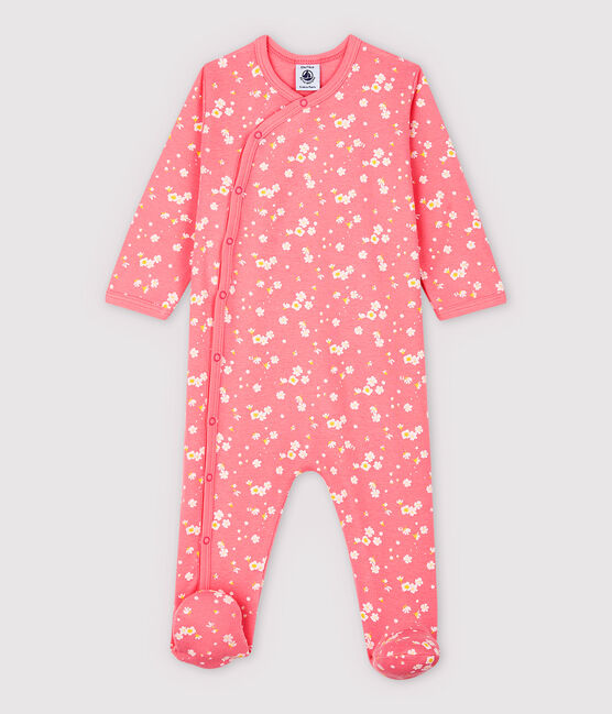 Baby-Strampler aus Baumwolle mit Kirschblüten-Motiv für Mädchen rosa GRETEL/weiss MULTICO