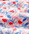 Langer Baby-Overall aus Bio-Baumwoll-Windelstoff mit floralem Muster für Mädchen rosa FLEUR/weiss MULTICO