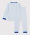 Kinder-Pyjama aus Baumwolle mit Streifen blau/weiss