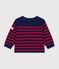 Baby-Pullover im Marine-Look aus Wolle und Baumwolle mit Streifen blau/rot