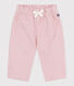 Baby-Hose aus einfarbigem Fein-Cord und bestickter Tasche hinten