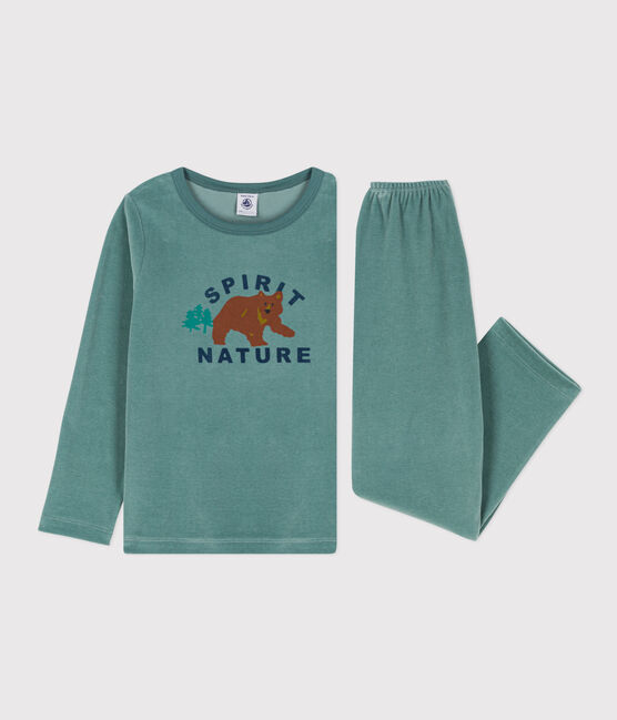 Kinderpyjama aus Nicki blau BRUT/weiss MULTICO