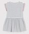 Kurzärmeliges Kleid aus Baumwolle für Mädchen weiss MARSHMALLOW/blau SMOKING