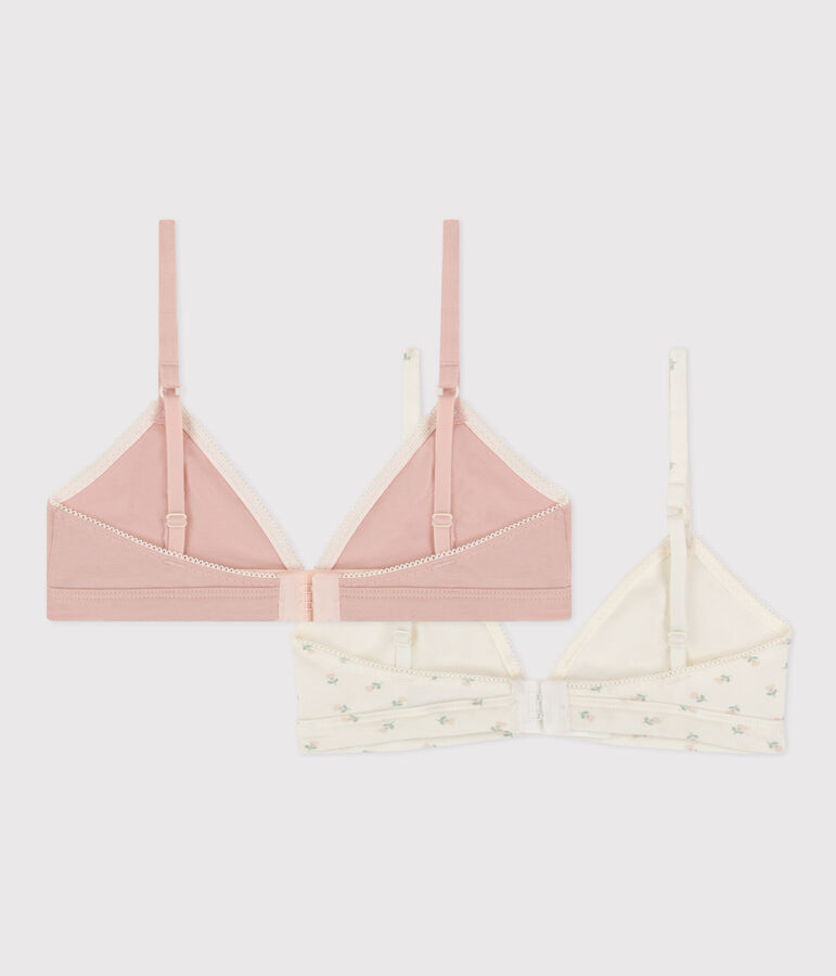 2er-Set gebl&uuml;mte BHs aus Baumwolle und Elastan f&uuml;r M&auml;dchen vielfarbig