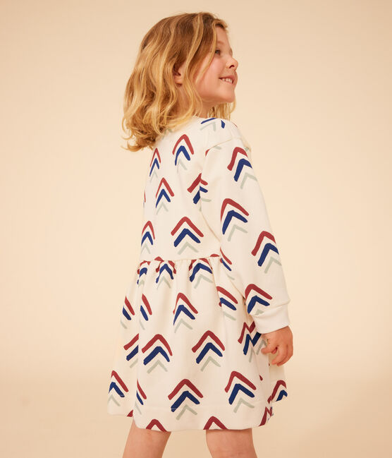 Gemustertes Mädchenkleid mit langen Ärmeln aus Molton AVALANCHE+INCOGNITO/ MULTICO