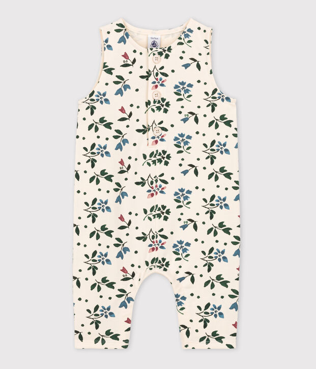 Langer Baby-Overall aus Molton naturfarben/vielfarbig