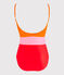 Damen-Badeanzug aus recyceltem Material rot PEPS/weiss MULTICO
