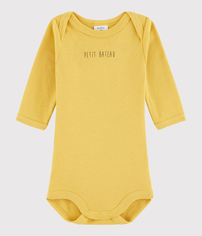 Lang&auml;rmeliger Baby-Body Jungen gelb OCRE