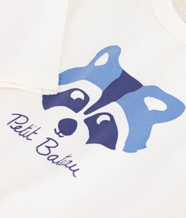 Lang&auml;rmeliges Baby T-Shirt aus einfarbiger Baumwolle mit Motiv MILK