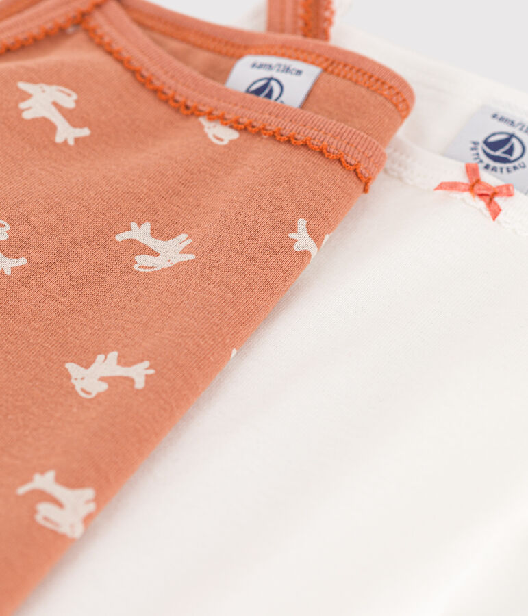 2er-Set Spaghetti-Tops aus Baumwolle mit Hundemotiv f&uuml;r M&auml;dchen vielfarbig