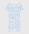 Snugfit-Kurzpyjama aus Baumwolle mit Wellenmotiv f&uuml;r Jungen weiss MARSHMALLOW/blau COOL