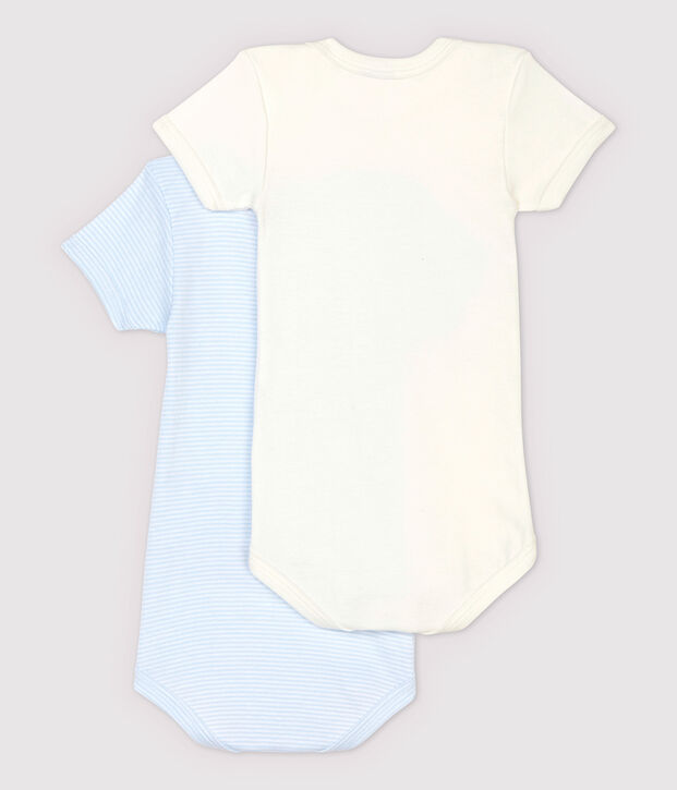2er-Set kurz&auml;rmelige Baby-Bodys aus Bio-Baumwolle mit Ringelstreifen vielfarbig