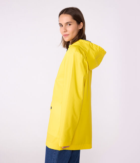 Regenjacke aus recyceltem Material und Bio-Baumwolle gelb JAUNE