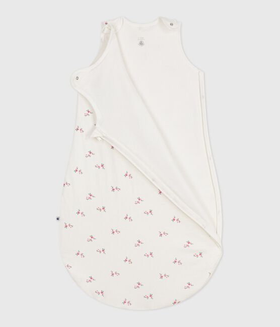 Babyschlafsack aus Baumwolle mit Blumenmotiv TOG-Wert 1,5 weiss MARSHMALLOW/weiss MULTICO